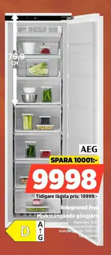 Power Aeg Integrerad frys Mjukstängande gångjärn Automatisk avfrostning erbjuda