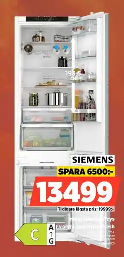 Power Siemens Integrerad kyl/frys Ar volym med hyperFresh erbjuda