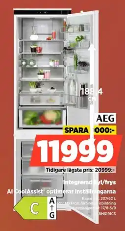 Power Integrerad kyl/frys Al CoolAssist optimerar inställningarna erbjuda