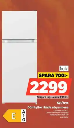 Power Kulz Kyl/frys Dörrhyllor i båda utrymmena erbjuda