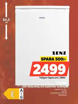 Power Senz Kylskåp LED-belysning och justerbar hyllhöjd. erbjuda