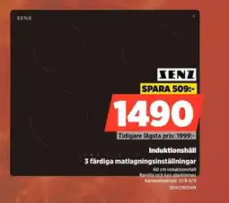 Power Senz Induktionshäll3 färdiga matlagningsinställningar erbjuda