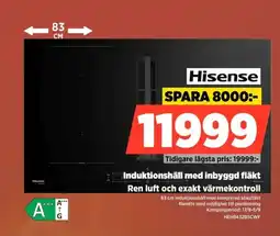 Power Hisense Induktionshäll med inbyggd fläkt Ren luft och exakt värmekontroll erbjuda