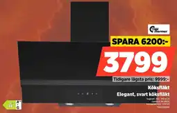 Power Thermex Köksfläkt Elegant, svart köksfläkt erbjuda