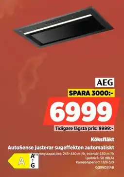 Power Aeg Köksfläkt AutoSense justerar sugeffekten automatiskt erbjuda