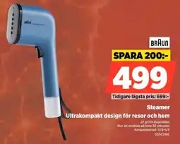 Power Braun Steamer Ultrakompakt design för resor och hem erbjuda