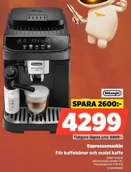Power Delonghi Espressomaskin För kaffebönor och malet kaffe erbjuda