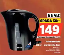 Power Senz Vattenkokare Säker - startar inte tom erbjuda