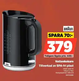 Power Braun Vattenkokare Tillverkad av BPA-fri plast erbjuda