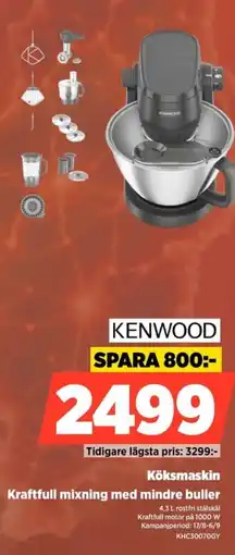 Power Kenwood Köksmaskin Kraftfull mixning med mindre buller erbjuda