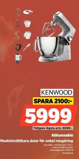 Power Kenwood Köksmaskin Maskintvättbara delar för enkel rengöring erbjuda