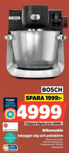 Power Bosch Köksmaskin Inbyggd våg och pekskärm erbjuda