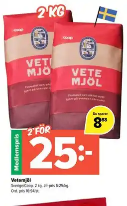 Coop Extra Vetemjöl, Medlemspris erbjuda