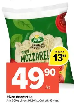 Coop Extra Riven mozzarella erbjuda