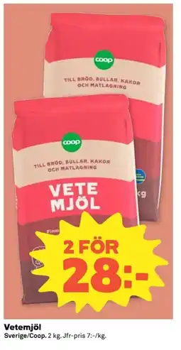 Coop Vetemjöl erbjuda