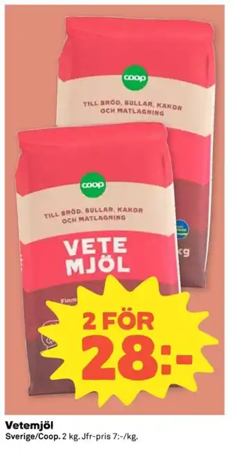 Coop Vetemjöl erbjuda