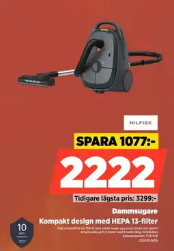 Power Nilfisk Dammsugare Kompakt design med HEPA 13-filter erbjuda