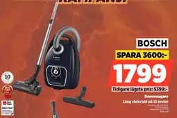 Power Bosch Dammsugare Lång räckvidd på 12 meter erbjuda