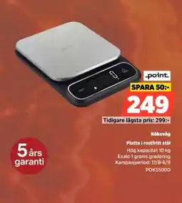 Power Point Köksvåg Platta i rostfritt stål erbjuda
