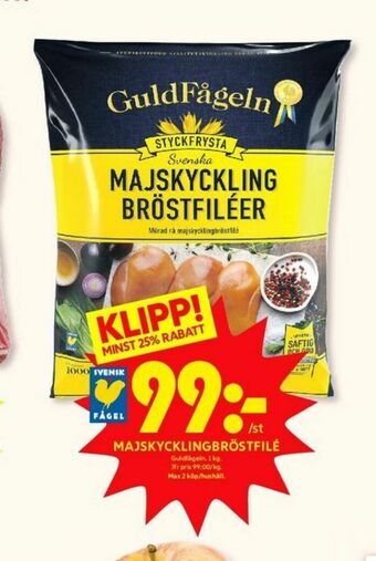 ICA Kvantum Guldfågeln Kycklingbröstfilé erbjuda