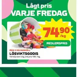 Stora Coop LÖSVIKTSGODIS, Medlemspris erbjuda