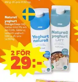 Stora Coop Naturell yoghurt erbjuda