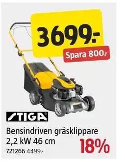 Jula Bensindriven gräsklippare 2,2 kW 46 cm erbjuda