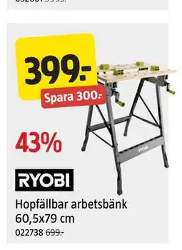 Jula Hopfällbar arbetsbänk 60,5x79 cm erbjuda