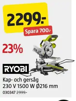 Jula Kap- och gersåg 230 V 1500 W Ø216 mm erbjuda