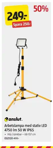 Jula Arbetslampa med stativ LED 4750 lm 50 W IP65 erbjuda