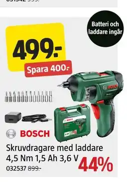 Jula Skruvdragare med laddare 4,5 Nm 1,5 Ah 3,6 V erbjuda