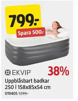 Jula Uppblåsbart badkar 250 l 158x85x54 cm erbjuda