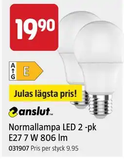 Jula Normallampa LED 2 -pk erbjuda