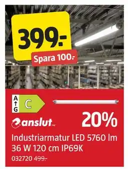 Jula Industriarmatur LED 5760 lm 36 W 120 cm IP69K erbjuda