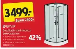 Jula Duschkabin med takdusch 90x90x225 cm erbjuda