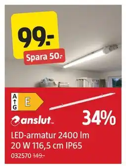 Jula LED-armatur 2400 lm 20 W 116,5 cm IP65 erbjuda