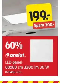 Jula LED-panel 60x60 cm 3300 lm 30 W erbjuda