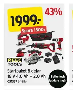 Jula Startpaket 8 delar 18 V 4,0 Ah + 2,0 Ah erbjuda