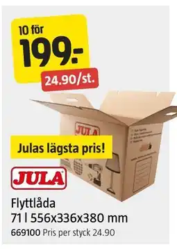 Jula Flyttlåda 71 l 556x336x380 mm erbjuda