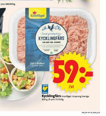 ICA Supermarket Kronfågel Kycklingfärs erbjuda