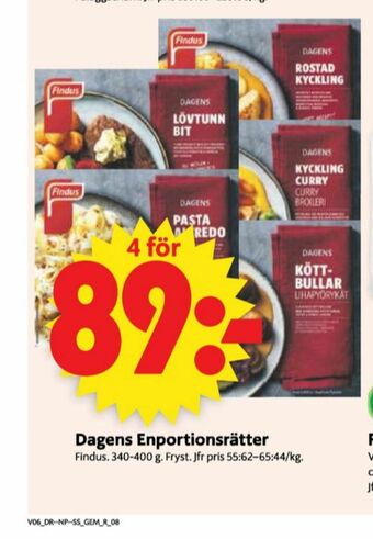 ICA Supermarket Findus Färdigrätter erbjuda