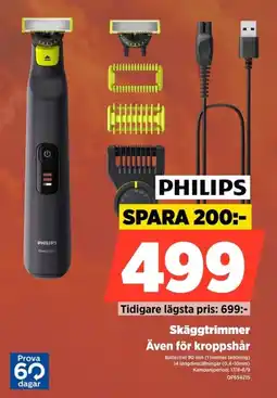 Power Philips Skäggtrimmer Även för kroppshår erbjuda