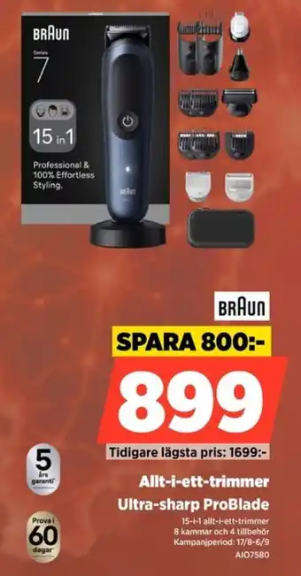 Power Braun Allt-i-ett-trimmer Ultra-sharp ProBlade erbjuda