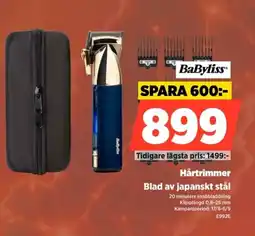 Power Babyliss Hårtrimmer Blad av japanskt stål erbjuda