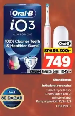 Power Oral-B Eltandborste Inkluderat resefodral erbjuda