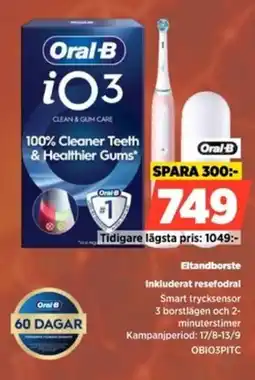 Power Oral-B Eltandborste Inkluderat resefodral erbjuda