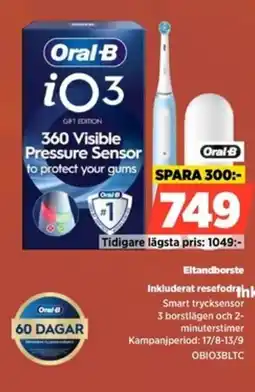 Power Oral-B Eltandborste Inkluderat resefodral erbjuda