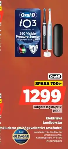 Power Oral-B Elektriska tandborstar Inkluderar ett högkvalitativt resefodral erbjuda