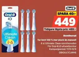 Power Oral-B Borsthuvud Tar bort 100% mer plack än manuell erbjuda