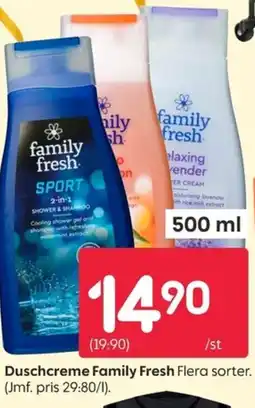 Rusta Duschcreme Family Fresh erbjuda